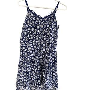 Sugar & L Womens M Dress Embroidered Strappy Skater Style Resort Feminine
